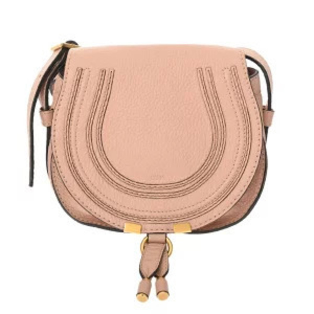 Chloe Marcie Pink Shoulder Bag Calf Leather